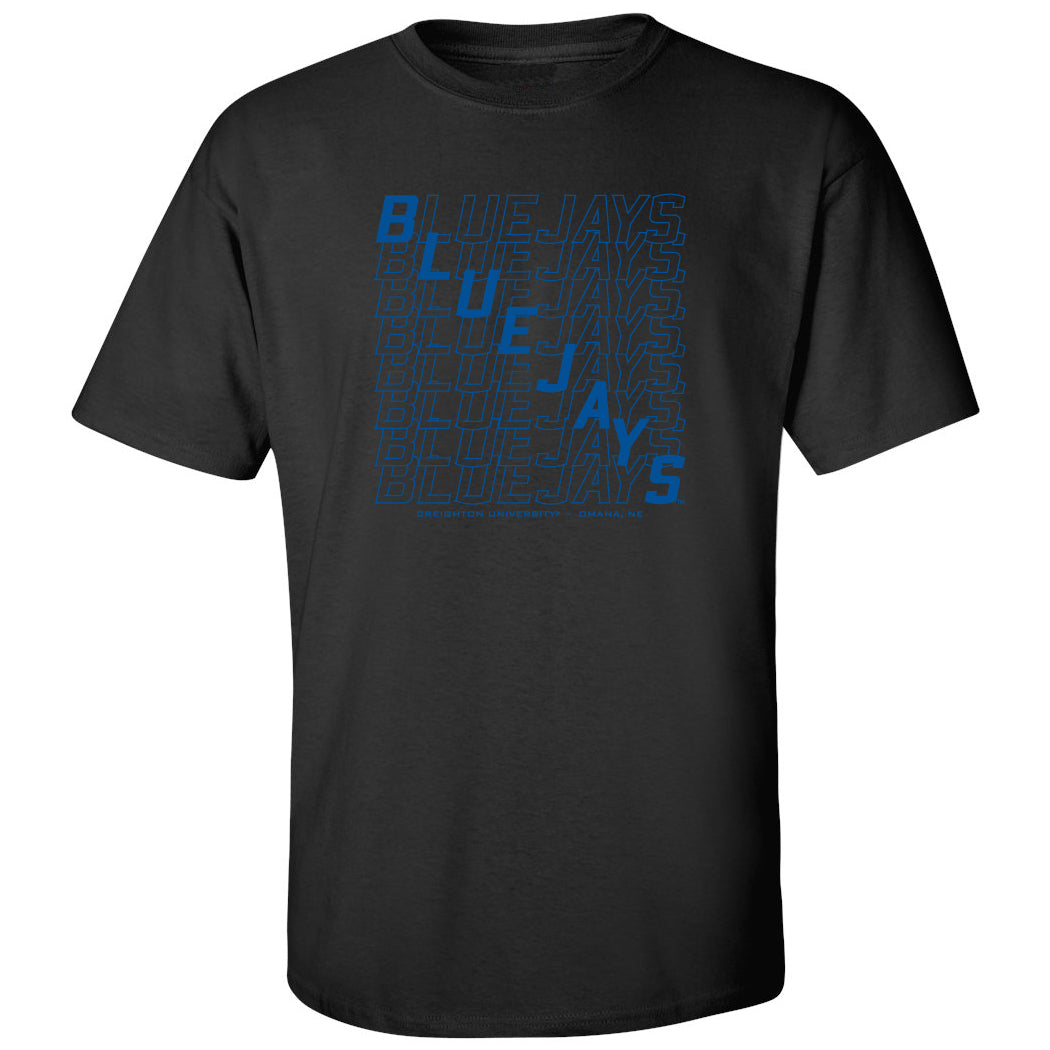 Creighton Bluejays Tee Shirt - Bluejays Diagonal Echo