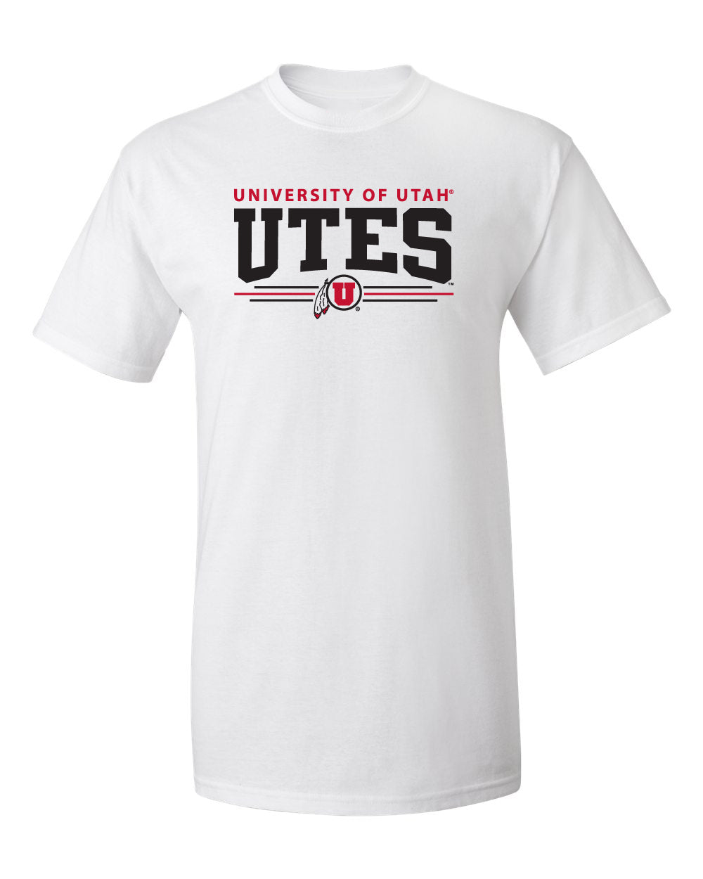 Utah Utes Tee Shirt - Arch Utes 3 Stripe Logo
