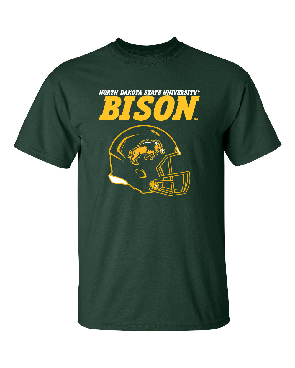 NDSU Bison Tee Shirt - NDSU Bison Football Helmet
