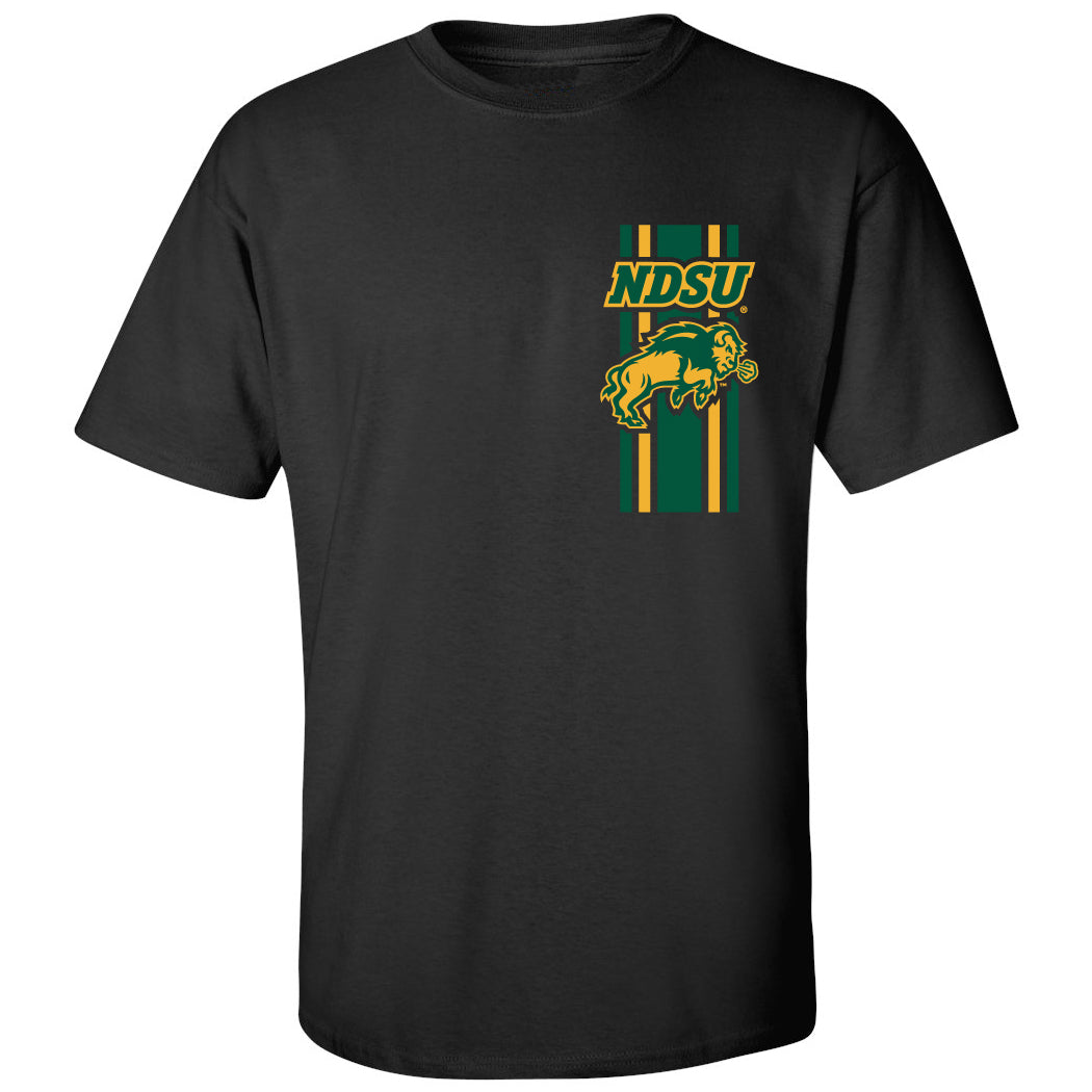 NDSU Bison Tee Shirt - Bison Logo Vertical Stripe