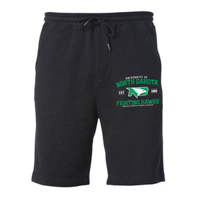 North Dakota Fighting Hawks Premium Fleece Shorts - North Dakota Arch Primary Logo