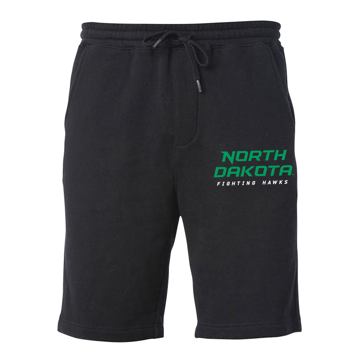 North Dakota Fighting Hawks Premium Fleece Shorts - Official Stacked UND Word Mark