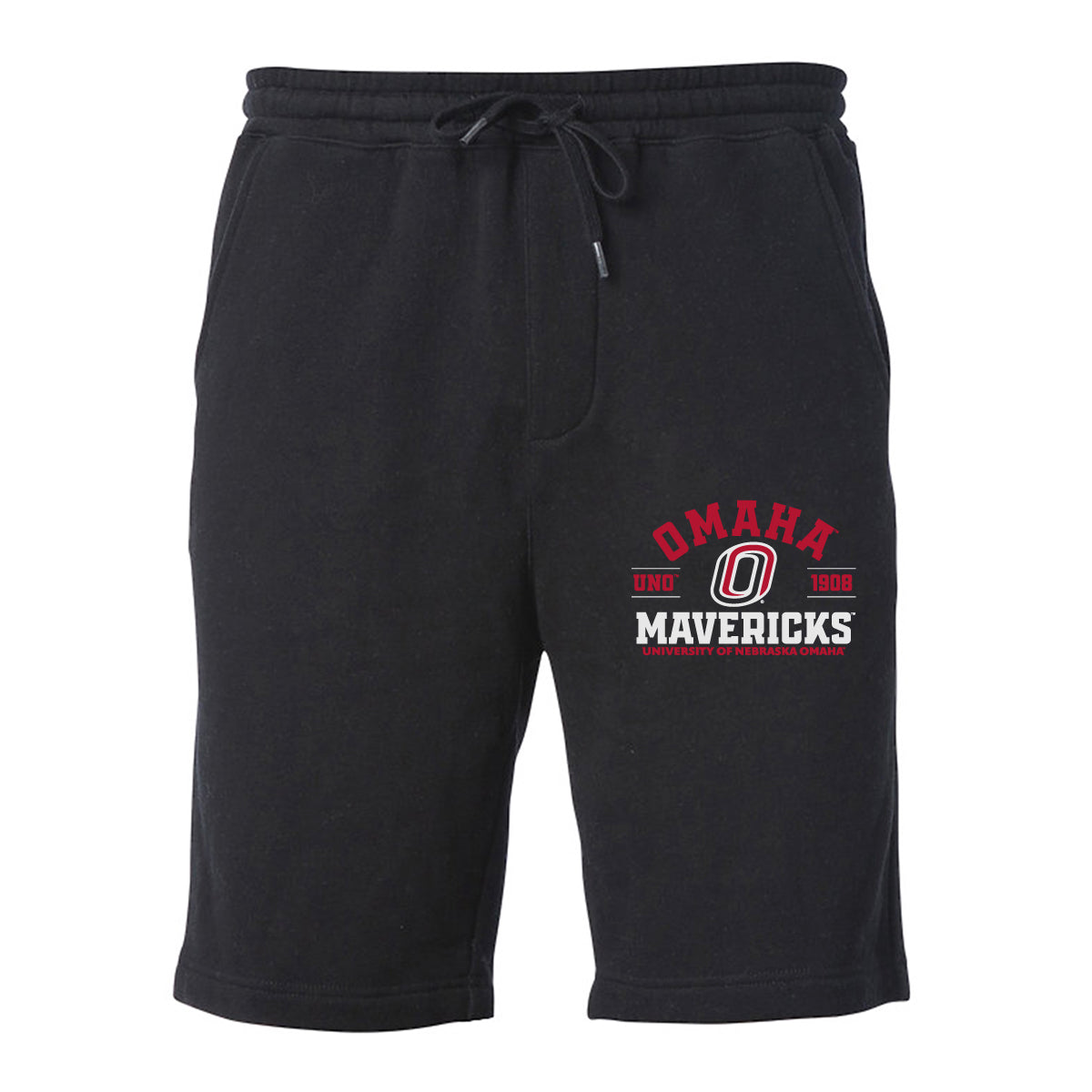 Omaha Mavericks Premium Fleece Shorts - UNO 1908 Arch Omaha