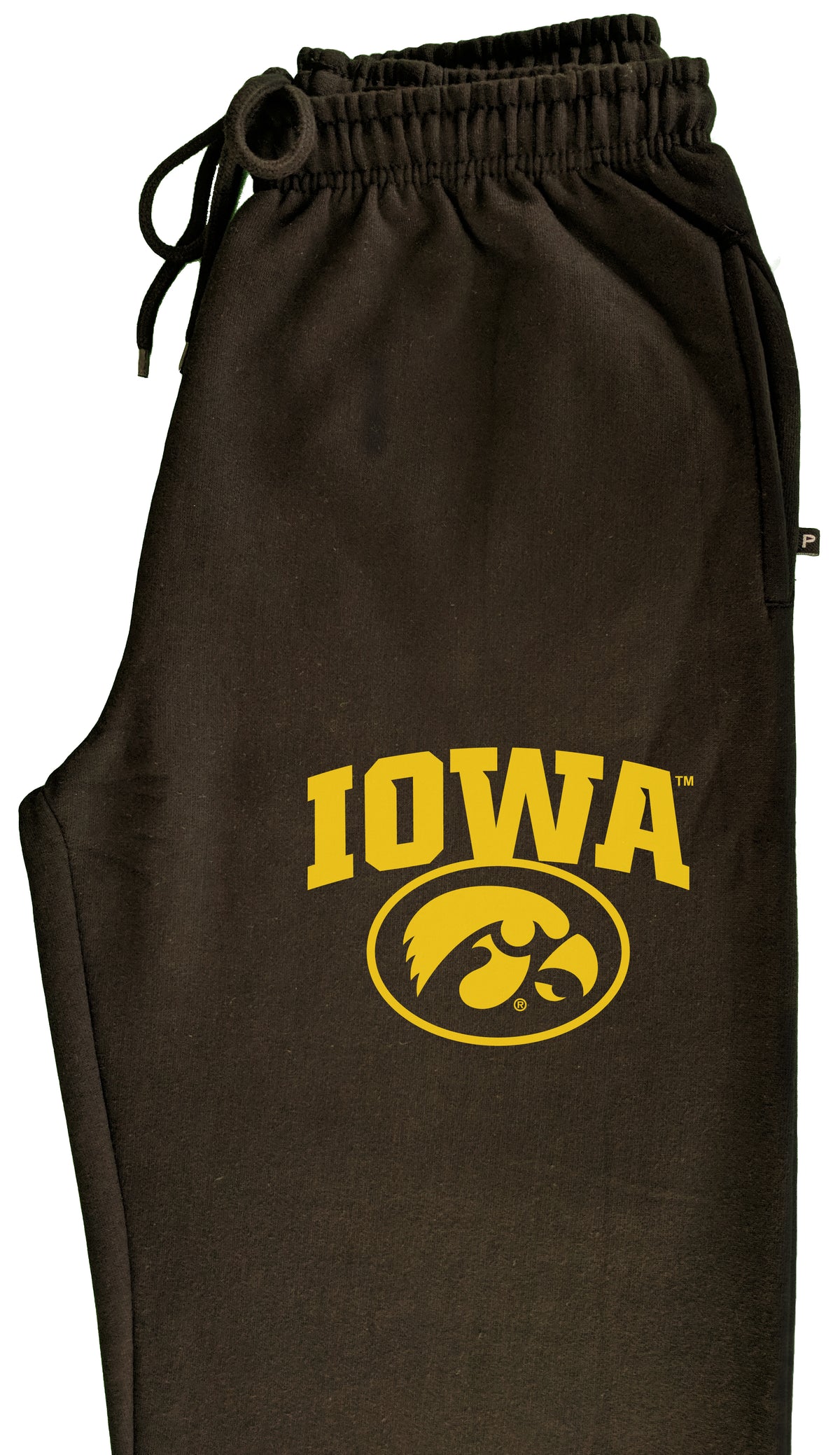 Iowa Hawkeyes Premium Fleece Sweatpants - IOWA Oval Tigerhawk on Black