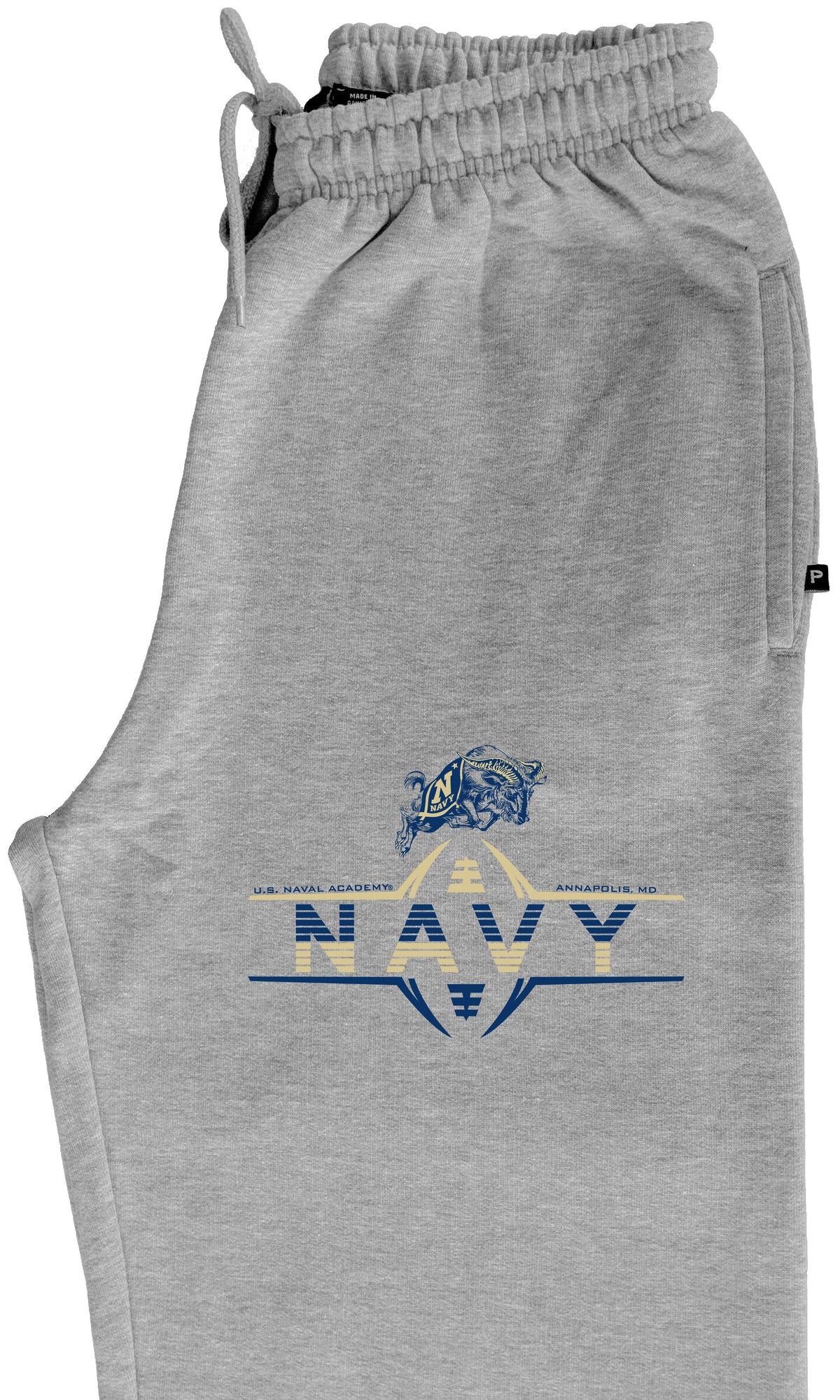 Navy Midshipmen Premium Fleece Sweatpants - Navy Football Laces and Goat