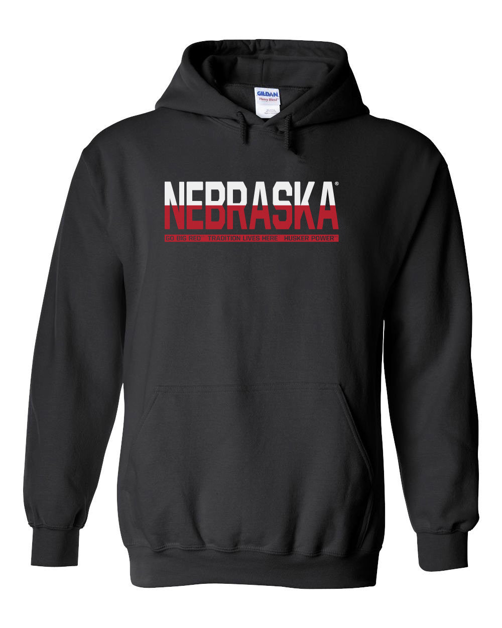 Nebraska Cornhuskers ½ & ½ "NEBRASKA" Hooded Sweatshirt