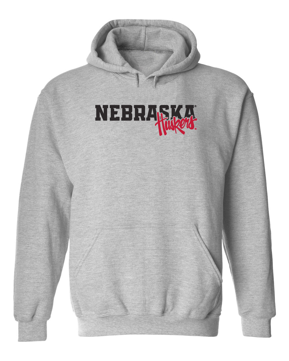 Nebraska Huskers Hooded Sweatshirt - Script Huskers Overlap Nebraska