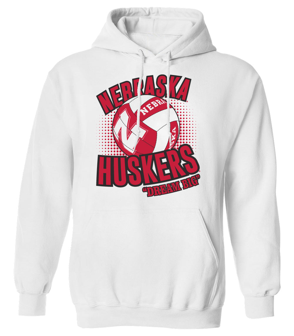 Nebraska Huskers Hooded Sweatshirt - Huskers Volleyball Dream Big