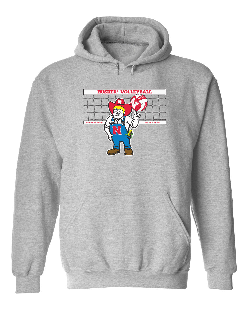 Nebraska Huskers Hooded Sweatshirt - Nebraska Volleyball with Herbie Husker