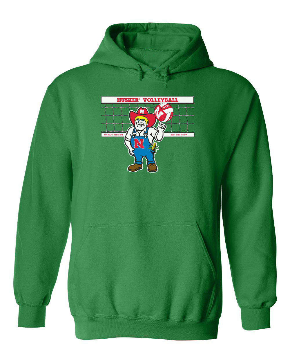 Nebraska Huskers Hooded Sweatshirt - Nebraska Volleyball with Herbie Husker
