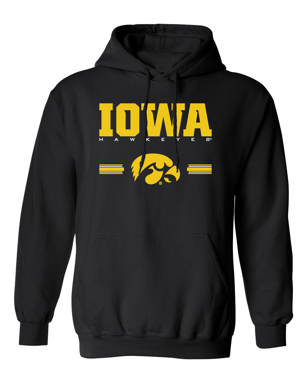 Iowa Hawkeyes Hooded Sweatshirt - IOWA Hawkeyes Horizontal Stripe