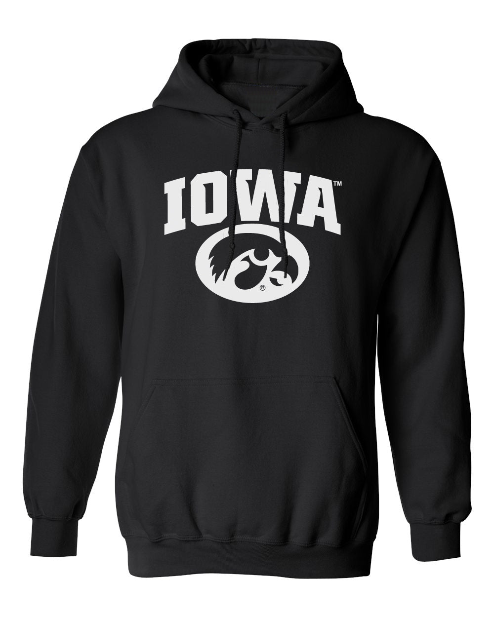 Iowa Hawkeyes Hooded Sweatshirt - Arched IOWA with Tigerhawk Oval