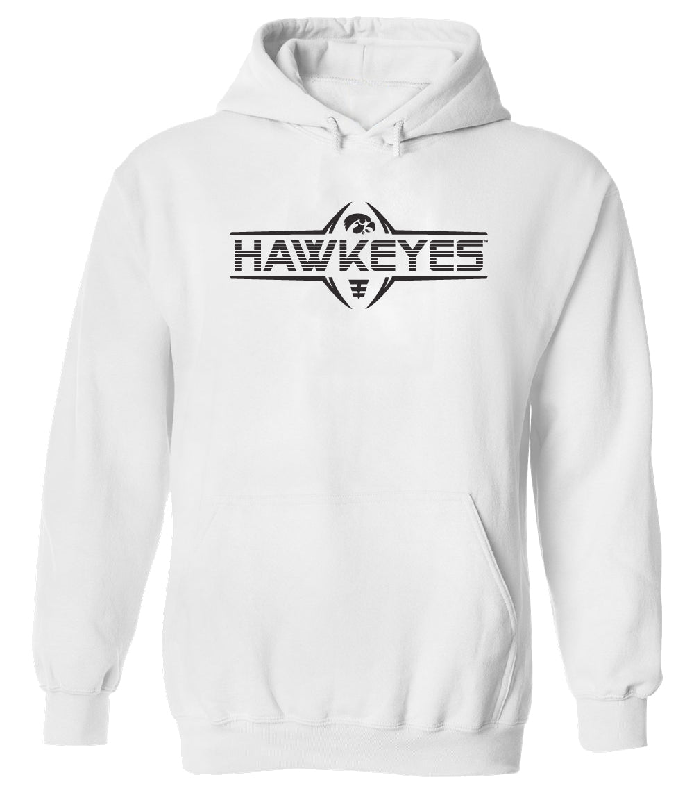 Iowa Hawkeyes Hooded Sweatshirt - Striped HAWKEYES Football Laces