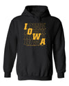 Iowa Hawkeyes Hooded Sweatshirt - Diagonal Echo Iowa