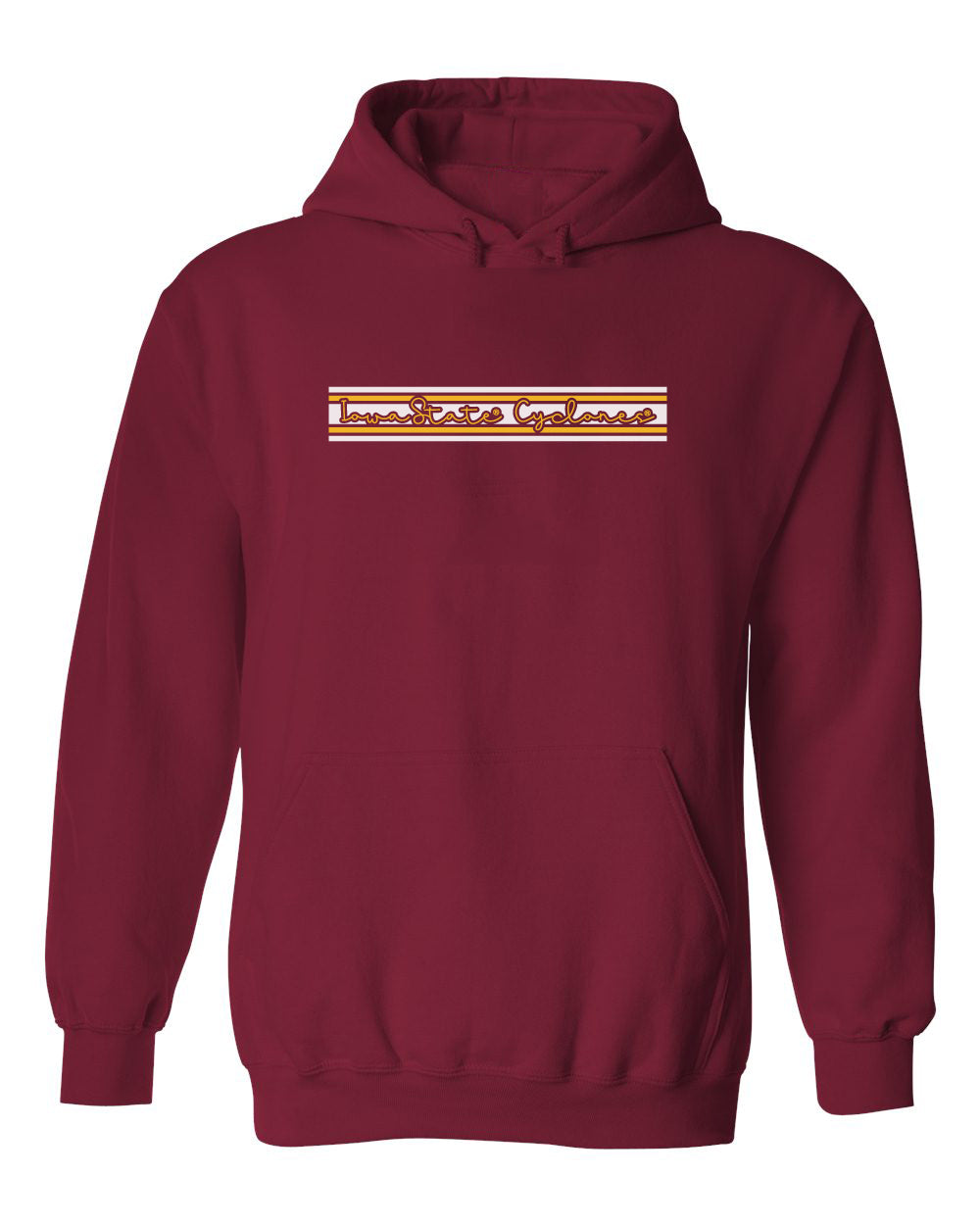 Iowa State Cyclones Hooded Sweatshirt - Horizontal Stripe Script Iowa State Cyclones