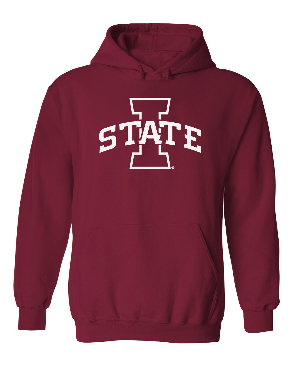 Iowa State Cyclones Hooded Sweatshirt - Primary Logo White on Cardinal
