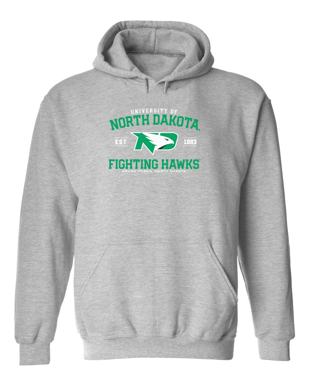 North Dakota Fighting Hawks Hooded Sweatshirt - North Dakota Arch Primary Logo