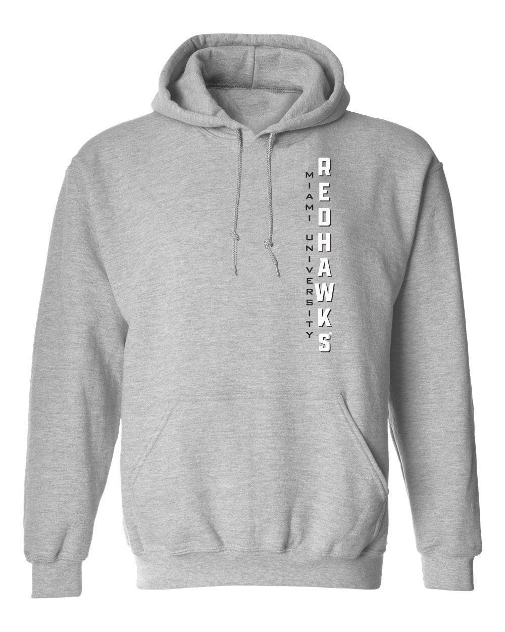 Miami University RedHawks Hooded Sweatshirt - Vertical Miami Univeristy RedHawks