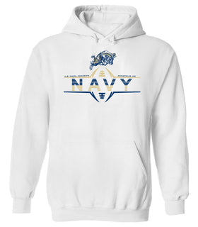 Navy Midshipmen Hooded Sweatshirt - Navy Football Laces and Goat