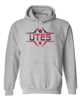 Utah Utes Hooded Sweatshirt - Striped UTES Football Laces