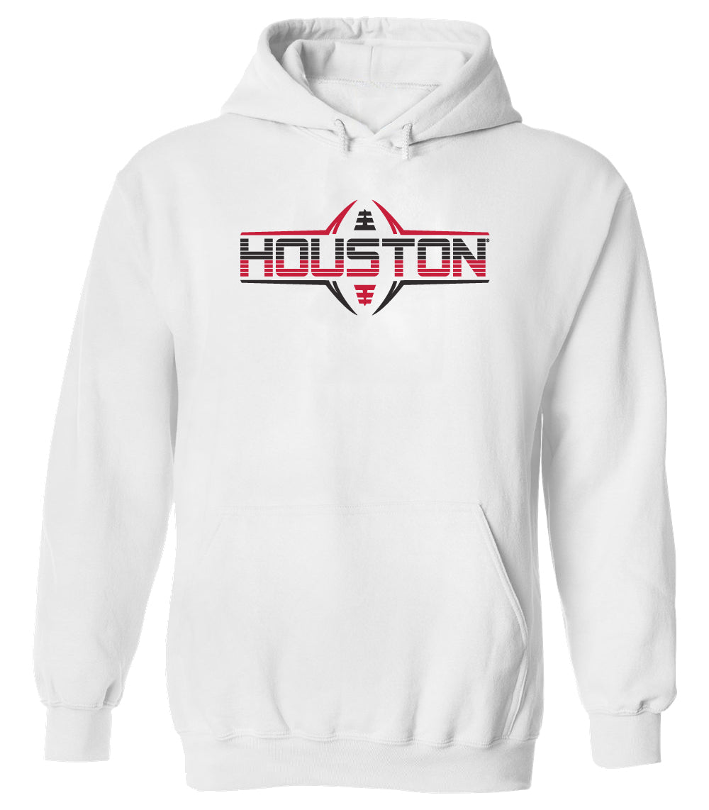 Houston Cougars Hooded Sweatshirt - Striped Houston Football Laces