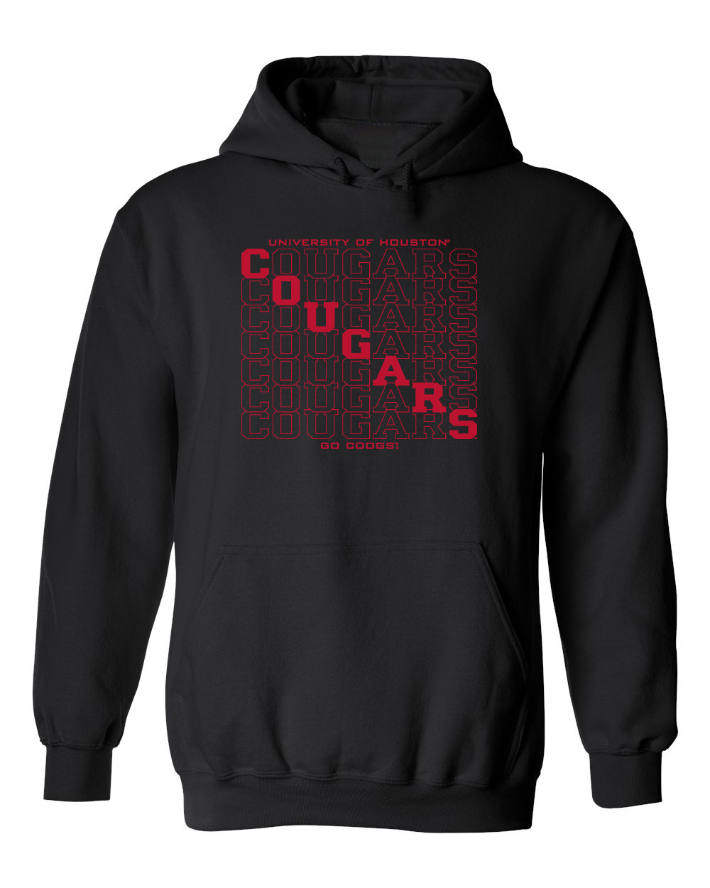 Houston Cougars Hooded Sweatshirt - Diagonal Cougars Echo