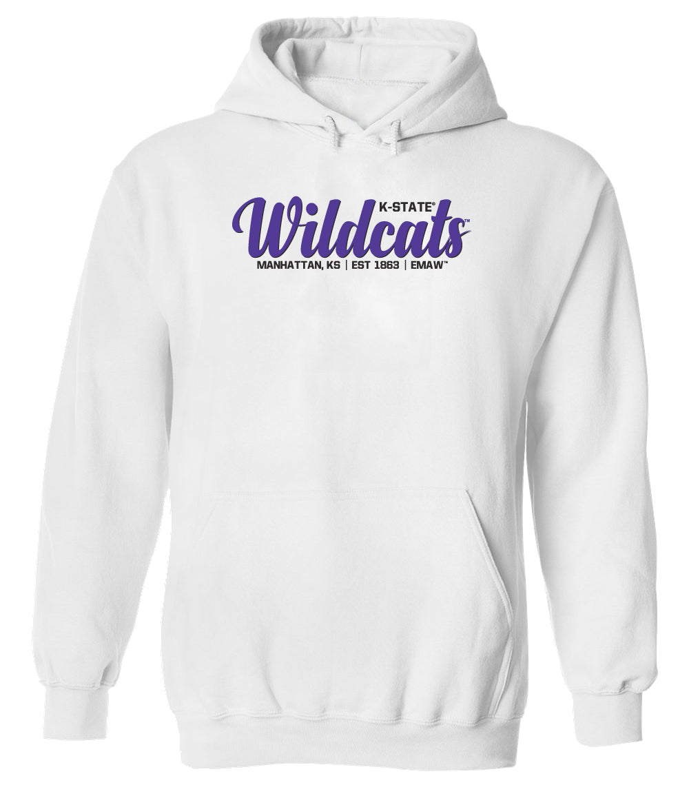 K-State Wildcats Hooded Sweatshirt - Script Wildcats EST 1863
