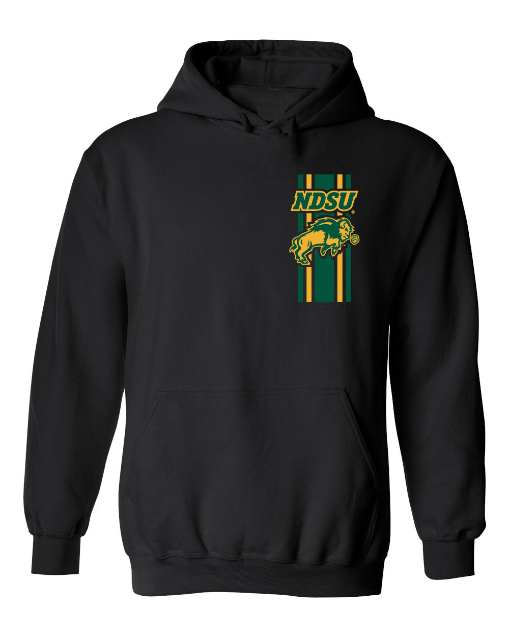 NDSU Bison Hooded Sweatshirt - Bison Logo Vertical Stripe