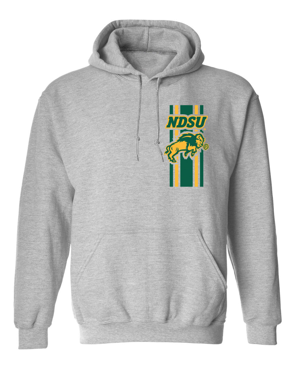 NDSU Bison Hooded Sweatshirt - Bison Logo Vertical Stripe