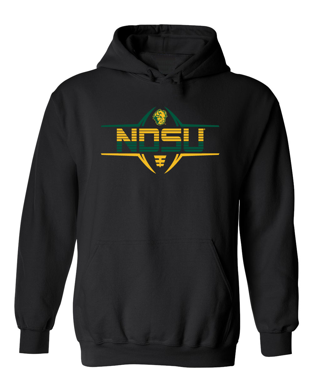 NDSU Bison Hooded Sweatshirt - Striped NDSU Football Laces