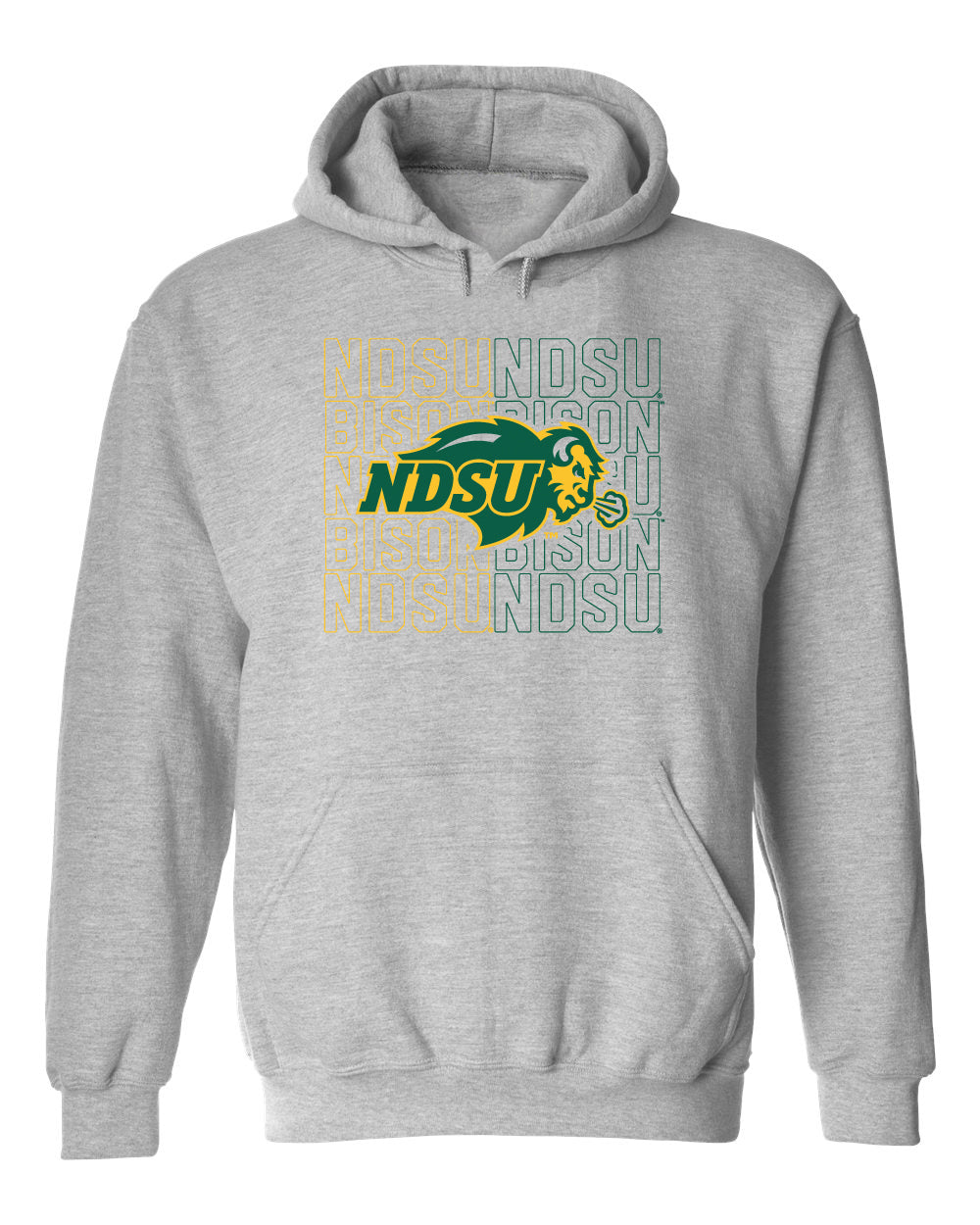 NDSU Bison Hooded Sweatshirt - NDSU Bison Logo Overlay