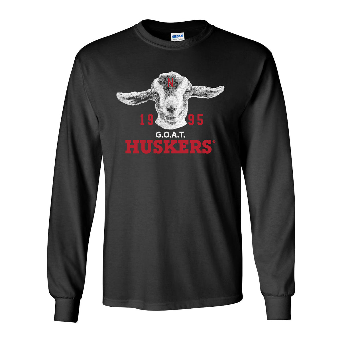 1995 Nebraska Huskers G.O.A.T. (Greatest of all Time) Long Sleeve Tee Shirt