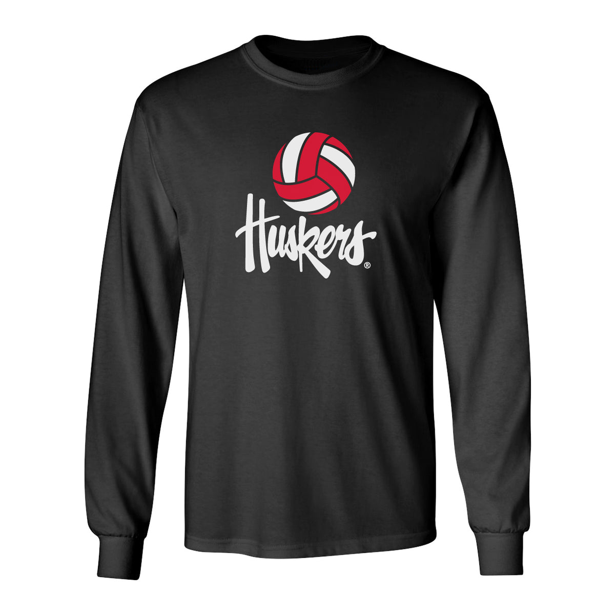 Nebraska Husker Long Sleeve Tee Shirt - Volleyball Legacy Script Huskers