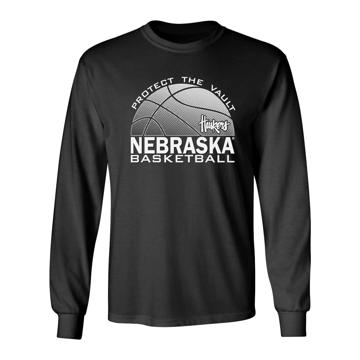 Nebraska Huskers Long Sleeve Tee Shirt - Nebraska Basketball Logo