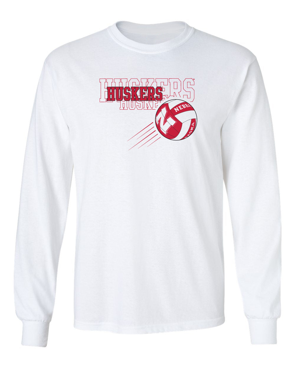 Nebraska Huskers Long Sleeve Tee Shirt - Nebraska Volleyball Huskers Times 3
