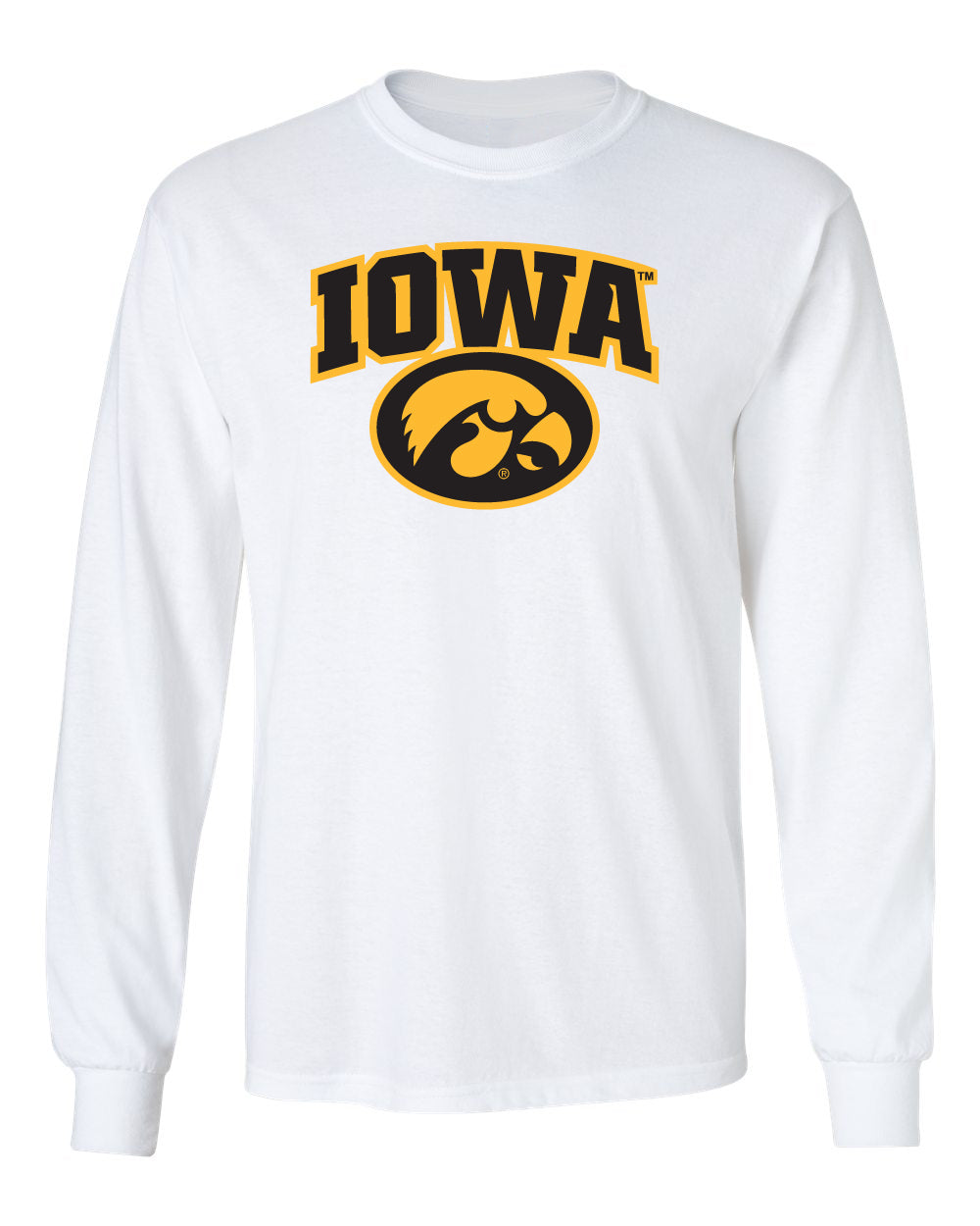 Iowa Hawkeyes Long Sleeve Tee Shirt - Iowa Oval Tigerhawk Logo