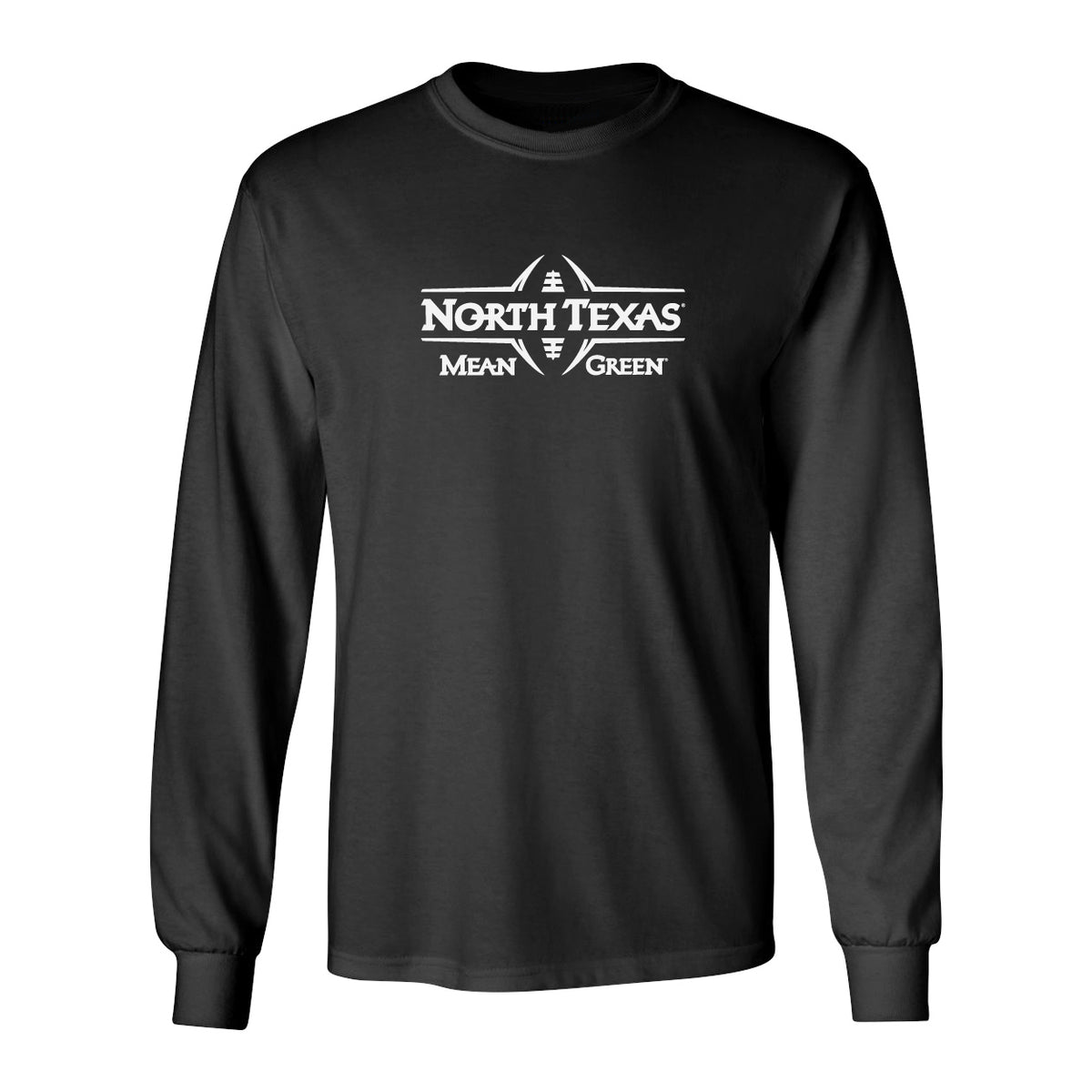 North Texas Mean Green Long Sleeve Tee Shirt - Mean Green Football Laces