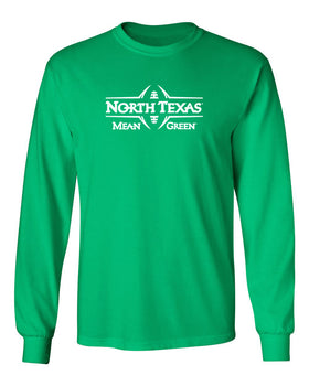 North Texas Mean Green Long Sleeve Tee Shirt - Mean Green Football Laces