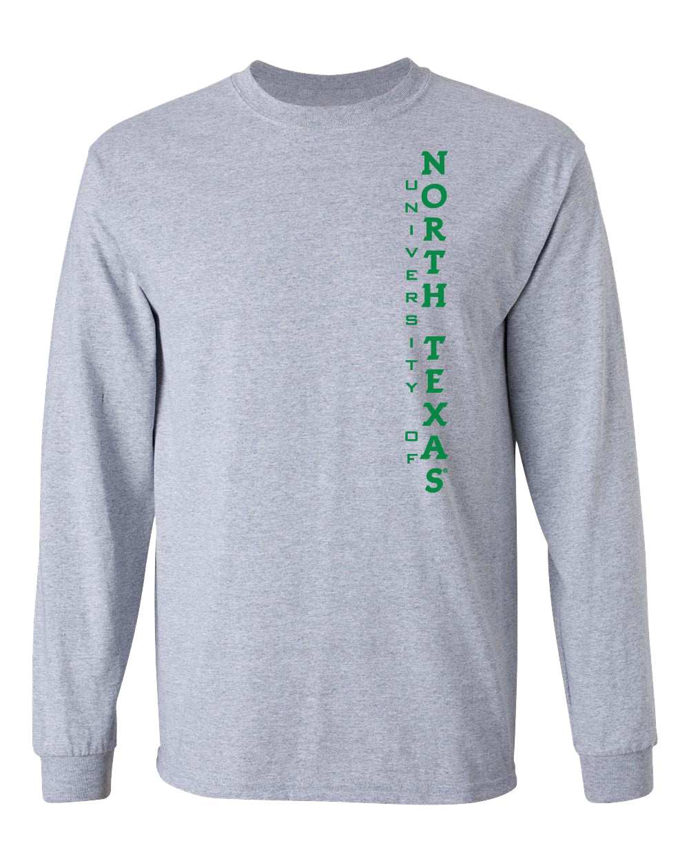 North Texas Mean Green Long Sleeve Tee Shirt - Vertical University of North Texas