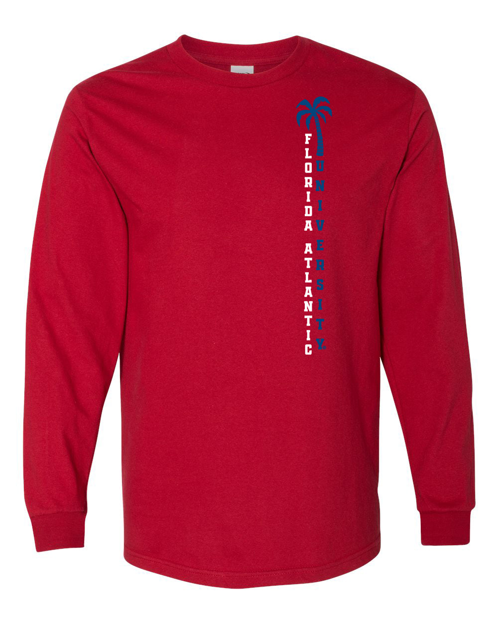 Florida Atlantic Owls Long Sleeve Tee Shirt - FAU Vertical Palm Tree