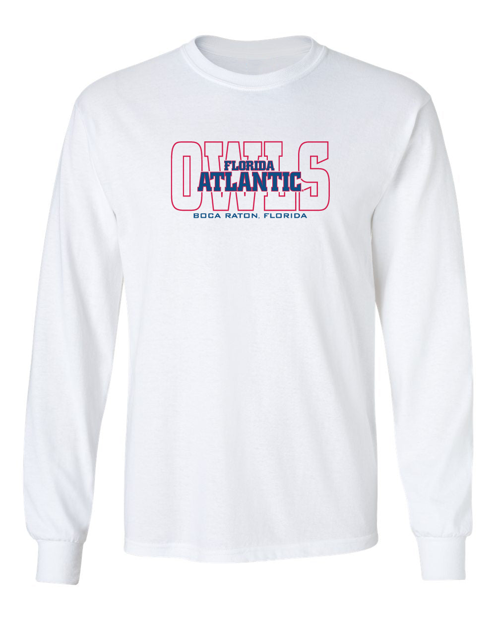 Florida Atlantic Owls Long Sleeve Tee Shirt - FAU Owls Background