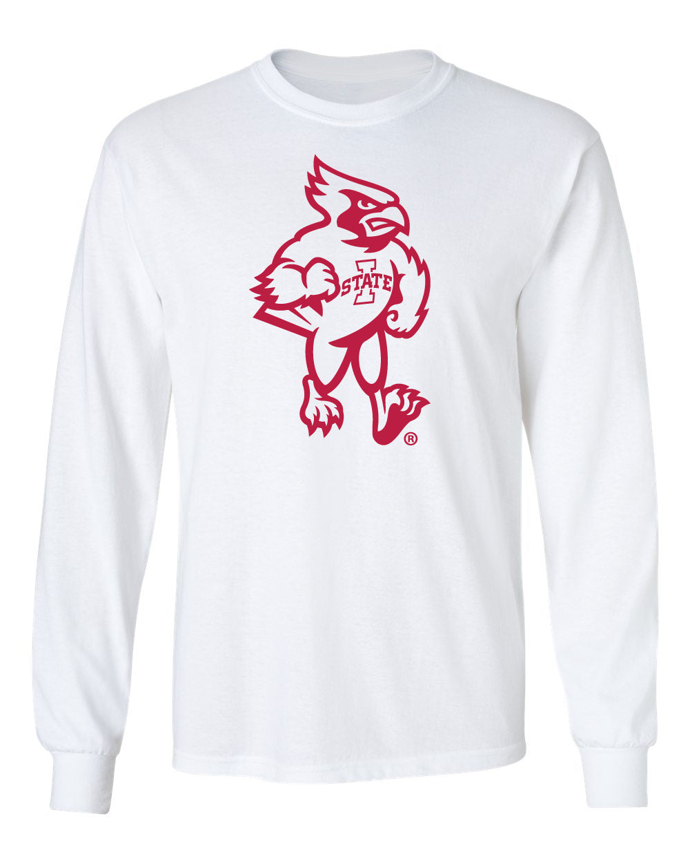 Iowa State Cyclones Long Sleeve Tee Shirt - Cy The Cyclones Mascot Full Body
