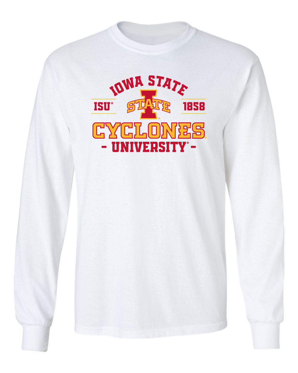 Iowa State Cyclones Long Sleeve Tee Shirt - Arch Iowa State 1858