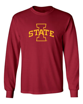 Iowa State Cyclones Long Sleeve Tee Shirt - I-State Primary Logo Gold Ink