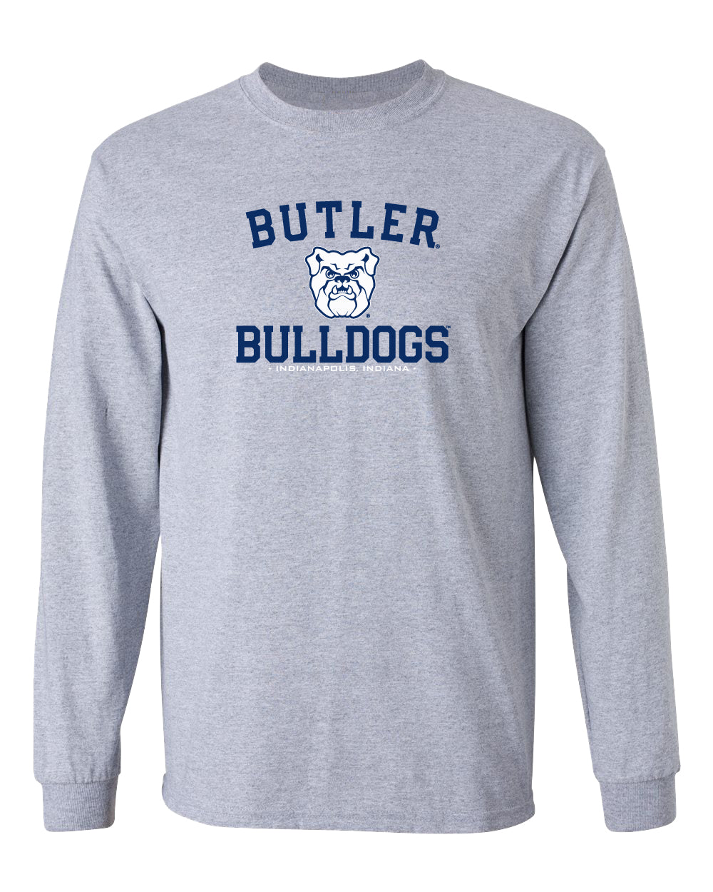 Butler Bulldogs Long Sleeve Tee Shirt - Butler Bulldogs Arch Primary Logo