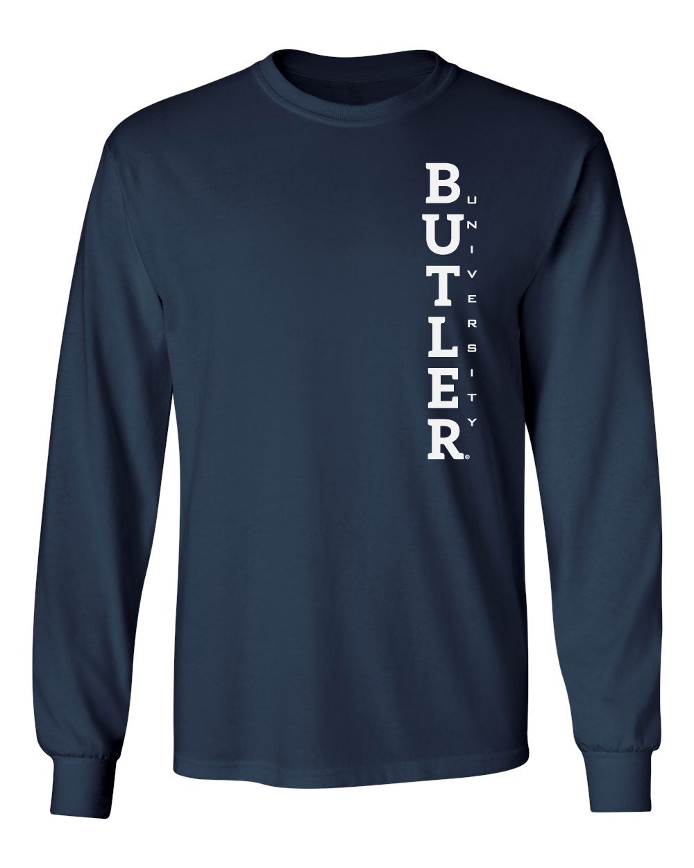 Butler Bulldogs Long Sleeve Tee Shirt - Vertical Butler University