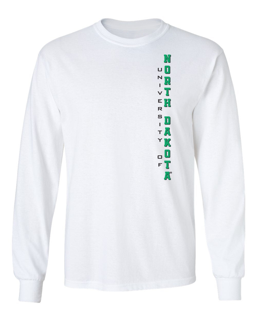North Dakota Fighting Hawks Long Sleeve Tee Shirt - Vertical University of North Dakota