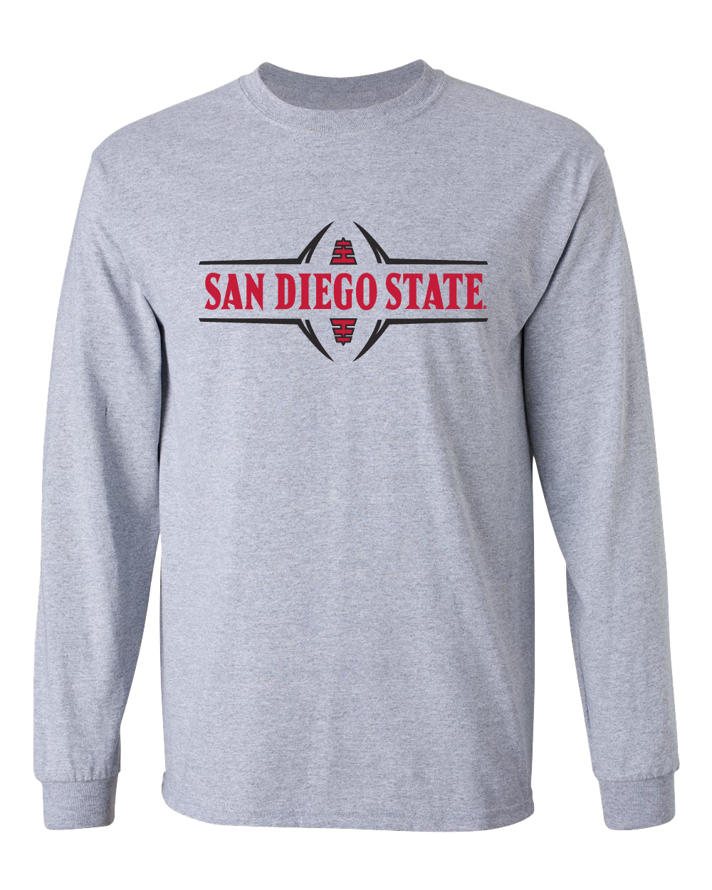 San Diego State Aztecs Long Sleeve Tee Shirt - Football Laces