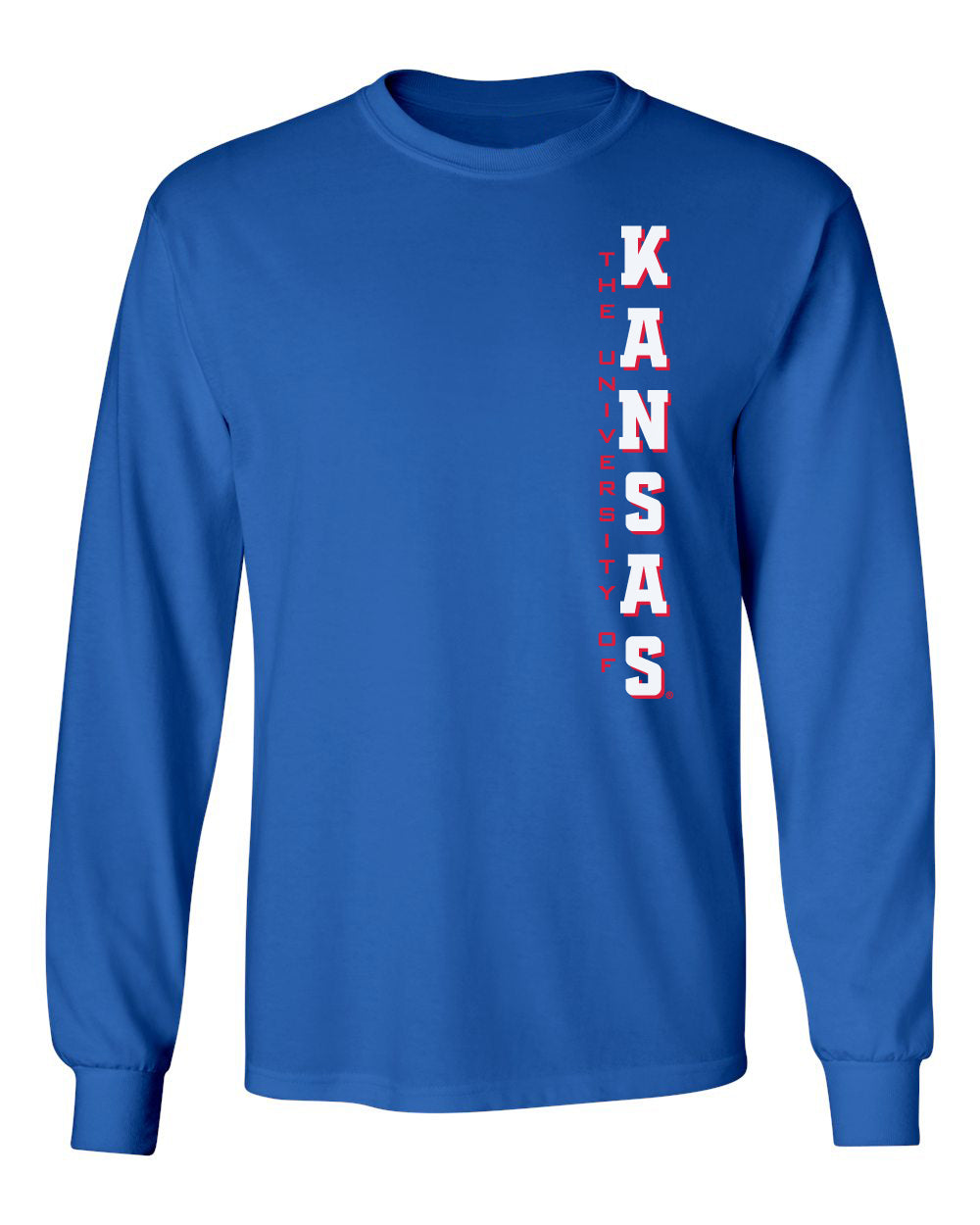 Kansas Jayhawks Long Sleeve Tee Shirt - Vertical University of Kansas