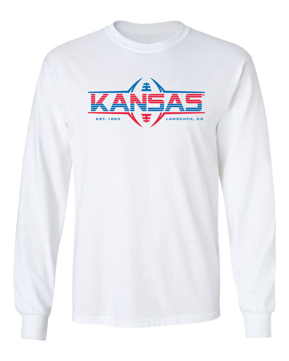 Kansas Jayhawks Long Sleeve Tee Shirt - Kansas Football Laces